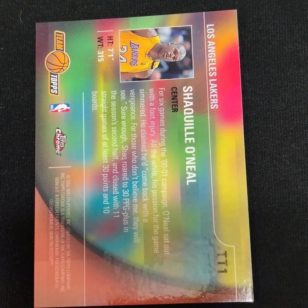 Shaquille‎ O'Neal Topps Chrome 2000 Team Topps TT1 Los Angeles Lakers Basketball